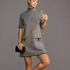 Anthropologie - Maeve Mock Neck Mini Shift Dress
